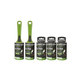 Evercare Ultra Sticky Pet Lint Roller Value Pack with 2 Lint Rollers and 3 Refill Rolls, 60 Sheets Each