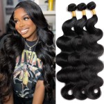 12A Human Hair Bundles Body Wave 3 Bundles 16 18 20 Inch Weave 100% Unprocessed Brazilian Human Hair Bundles16 18 20