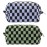 PAZIMIIK Checkered Makeup Bag for Purse Portable Zipper Make Up Pouch Small Cosmetic Case for Travel Accessories (2PCS Green Blue)