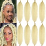 8 Packs Springy Afro Twist Hair 16 inch Pre-Separated Marley Twist Braiding Hair Soft Synthetic Crochet for Distressed Faux Locs Spring Twist Hair Extensions for Women (16 Inch (Pack of 8), 613)