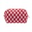 PAZIMIIK Checkered Makeup Bag for Purse Portable Zipper Make Up Pouch Small Cosmetic Case for Travel Accessories (Red)