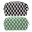 PAZIMIIK Checkered Makeup Bag for Purse Portable Zipper Make Up Pouch Small Cosmetic Case for Travel Accessories (2PCS Black Green)