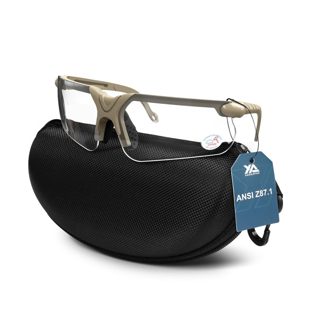 xaegistac Shooting Glasses with Case Anti Fog Hunting Safety Glasses for Adults