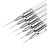 Liner Brush for Nails, 6Pcs Thin Nail Art Brushes Professional Nail Detail Brush for Gel Polish Sizes 5/7/9/11/15/25mm (Silver)