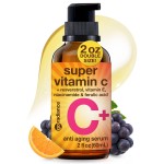 Double Size (2OZ) Super Vitamin C Serum for Face w/Niacinamide Serum, 5% Vitamin C Face Serum w/Hyaluronic Acid, Resveratrol, Anti-Aging Brightening Super C Serum, Facial Serum Vitamina C, E
