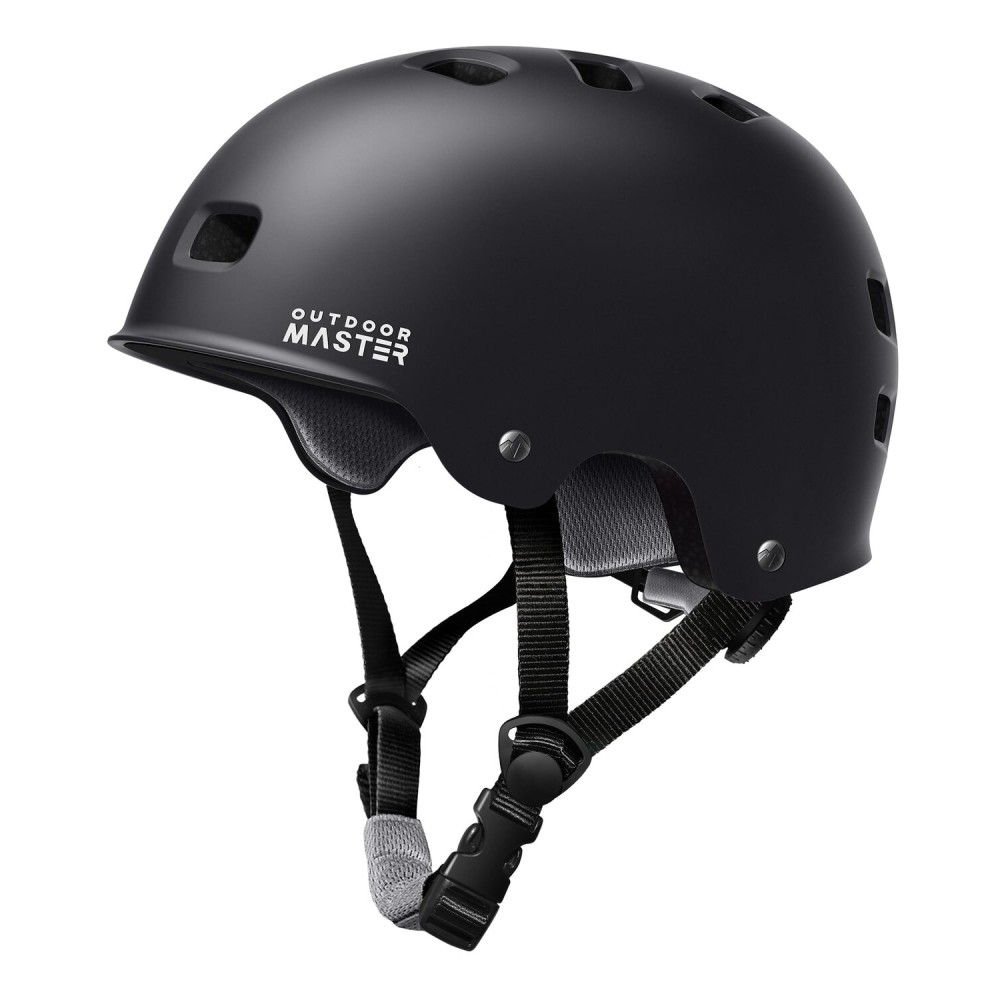 OutdoorMaster Skateboard Cycling Helmet - Two Removable Liners Ventilation Multi-Sport Scooter Roller Skate Inline Skating for Kids, Youth & Adults - XS - Black