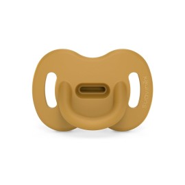 Color Essence SX PRO Silicone Baby Pacifier 1Pk, Made with 100% Soft Silicone, Baby Essentials Perfect for Breastfeeding Babies, Designed in Spain, 6-18 Mths, Bright Mustard