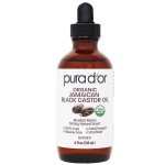 PURA D\'OR 4 Oz ORGANIC Jamaican Black Castor Oil - Natural Smoky Scent - 100% Pure USDA Certified Cold Pressed, Hexane Free Eyelash & Eyebrow Serum - For Fuller, Thicker Lashes & Brows - Skin & Hair