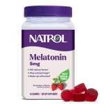 Natrol 5mg Melatonin Gummies, Sleep Support for Adults, Melatonin Supplements for Sleeping, 140 Strawberry-Flavored Gummies, 70 Day Supply