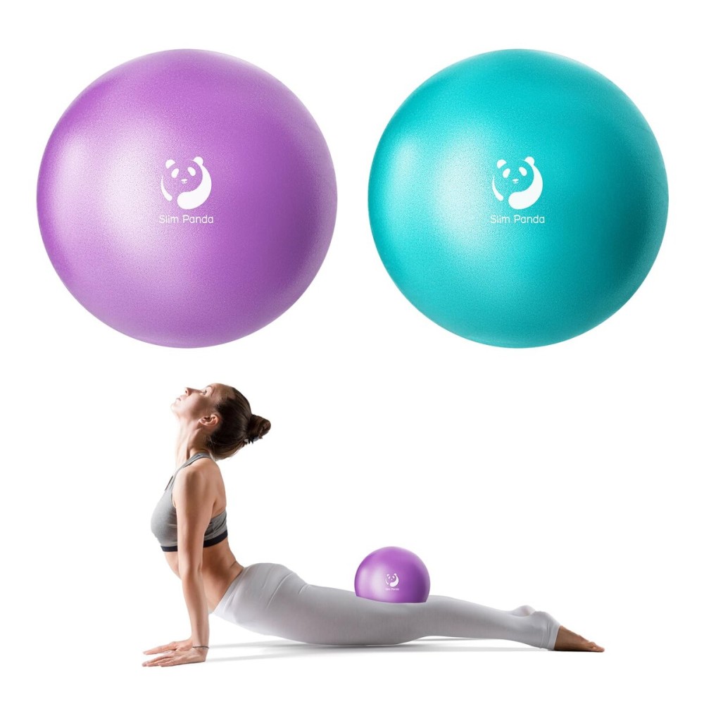 Slim Panda Pilates Ball, 9 Inch Small Exercise Ball, Anti Burst Mini Yoga Ball for Stability, Workout, Barre, Core Strength, Physical Therapy, Balance, Stretching