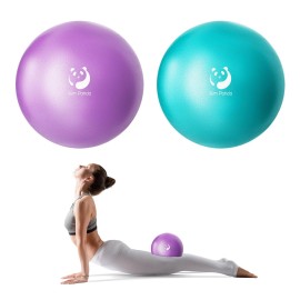 Slim Panda Pilates Ball, 9 Inch Small Exercise Ball, Anti Burst Mini Yoga Ball for Stability, Workout, Barre, Core Strength, Physical Therapy, Balance, Stretching