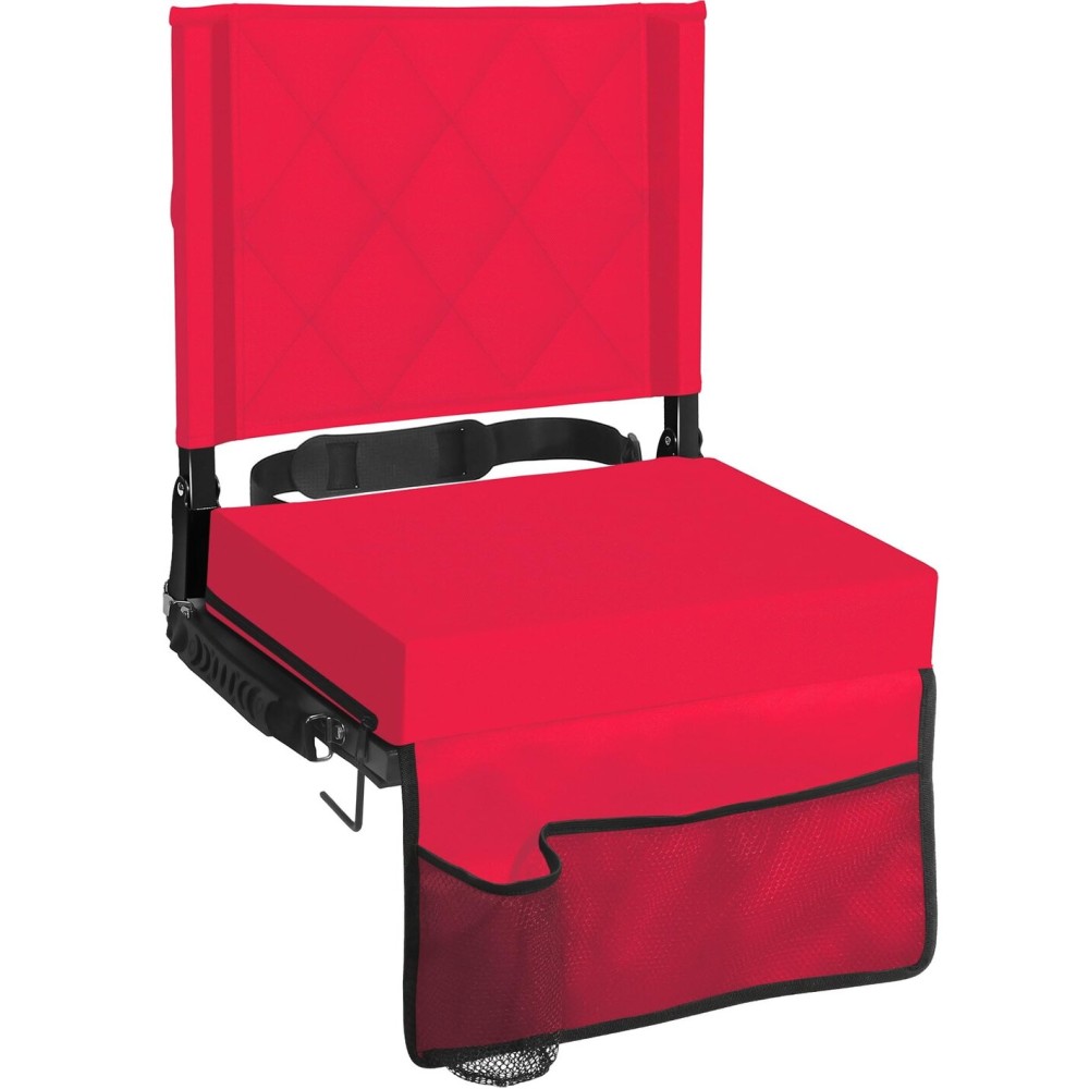 Sheenive Red Stadium Seats for Bleachers with Back Support, Padded Soft Comfy Backs and Cushion, Extremely Large and Portable