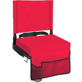 Sheenive Red Stadium Seats for Bleachers with Back Support, Padded Soft Comfy Backs and Cushion, Extremely Large and Portable