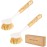 FunCee 2 Pack Kitchen Dish Brushes with Bamboo Handle, Dish Scrubber Built-in Scraper, Scrub Brush for Pans, Pots, Counter & Kitchen Sink Cleaning, Dishwashing and Cleaning Brush Tools, White