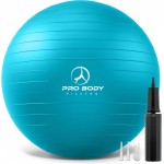 ProBody Pilates Yoga Ball - Fresh Colors Exercise Ball for Stability, Pregnancy, Workout, Physical Therapy & Birthing, Balance Ball Chair (Sky, 75 cm)