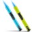 Urgrette Spring Colors 2 Pack Butane Torch Lighter, 6-inch Jet Flame Butane Lighters Refillable Pen Lighter for Grill BBQ Camping (Gas Not Included) Aqua Blue & Lime Green