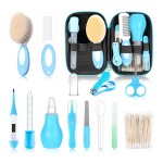Baby Grooming KitInfant Safety Care Setwith Hair Brush Comb Nail Clipper Nasal Aspirator, Baby Essentials Kit for Newborn Girls Boys (14 PC-Blue Kit)