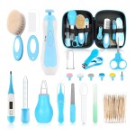 Baby Grooming KitElectric Safety Nail Trimmer Baby Nursery KitInfant Safety Care Set with Hair Brush Comb Nail Clipper Nasal Aspirator,Baby Essentials Kit for Newborn Girls Boys (21 PC-Blue Kit)