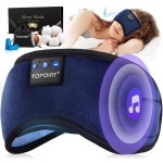 TOPOINT Sleep Headphones, Sleeping Headphones Bluetooth Sleep Mask with Bluetooth Headphones, Aid Sleep Light Blackout Sleeping Eye Mask Headphones for Sleeping Side Sleepers Men Women Girls