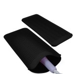 2PCS Silicone Heat Resistant Mat Pouch for Hair Straightener, Curling Iron, Flat Iron and Hot Hair Tools Black