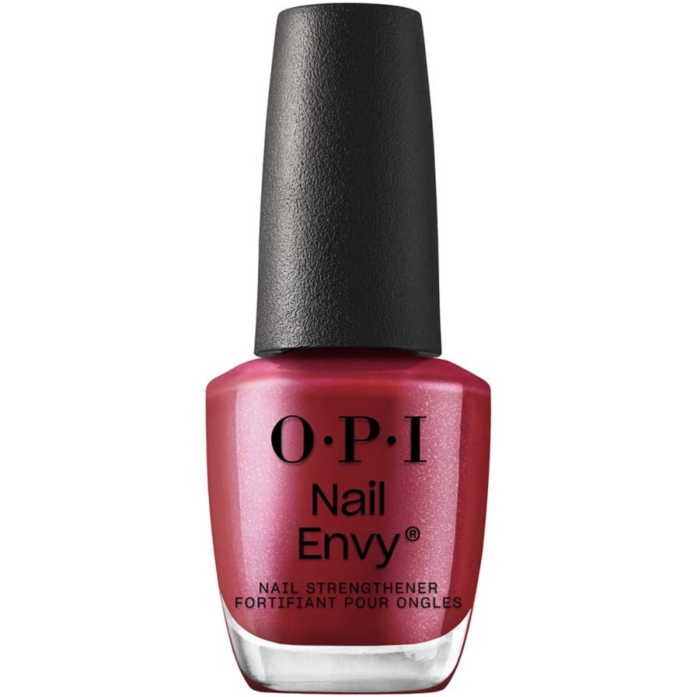 OPI Nail Envy Strengthener Tough Luv | Opaque Dark Red Pearl Strengthening Nail Polish Treatment | Strengthen Weak & Thin Nails
