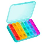 ASprink 3 Times a Day Pill Organizer - Large 7 Day Medicine Box, Travel Pill Case, Vitamins & Medicine
