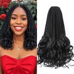 Curly Crochet Hair for Women Goddess Box Braids Crochet Hair Pre Looped French Curl Crochet Braids 12 Inch Braiding Hair Layered French Curl Braids Hair Extensions Braid(1B)