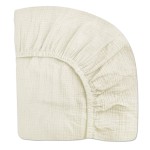 Mini Crib Sheets for Baby, Fitted Pack N Play Mattress and Mini Cribs 24 x 38, Neutral Muslin Cotton Mini Crib Mattress Sheet with Boho Style, Soft and Breathable Comfort (Cream)