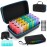 Yewltvep Monthly Pill Organizer 4 Times a Day, Pill Box Organizer with 32 Daily Compartments, 30 Day Pill Organizer 4 Times a Day Pill Holder with Hard Shell Travel Case+Weekly Pill Bag 4 Times a Day