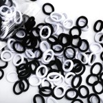BAOLI 200PCS Cotton Toddler Hair Ties for Girls and Kids, Seamless Baby Hair Bands and Ties, Small Elastics Ponytail Holders,1 Inch in Diameter, Black and White by BAOLI