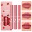 Sulily 3Pcs Dark Red Matte Lipstick Set,Red Matte Lipstick Long Lasting for Women,Velvet Air Moisture Smooth Crayon Lip Stain,24 Hours Wear Non-Stick Cup Not Fade Waterproof Lip Gloss Makeup