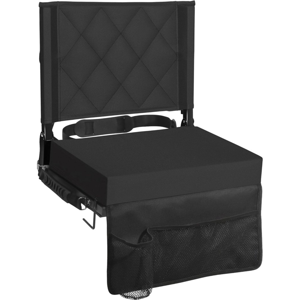 Sheenive Stadium Seats for Bleachers with Back Support, Bleacher Seats with Backs and Cushion Wide, Padded Portable Folding Comfort Stadium Chair with Shoulder Strap, Perfect for Sports Events