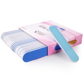 25PCS Mini Size PANA Professional Double Sided Nail Files - Blue, 180/240 Grit - Emery Board Nail Buffering File Manicure Pedicure Nail Polisher Washable