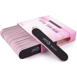 25PCS Mini Size PANA Professional Double Sided Nail Files - Black, 180/240 Grit - Emery Board Nail Buffering File Manicure Pedicure Nail Polisher Washable