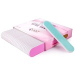 25PCS Mini Size PANA Professional Double Sided Nail Files - Pink&Teal, 100/180 Grit - Emery Board Nail Buffering File Manicure Pedicure Nail Polisher Washable