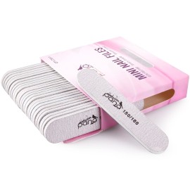 25PCS Mini Size PANA Professional Double Sided Nail Files - Zebra, 180/180 Grit - Emery Board Nail Buffering File Manicure Pedicure Nail Polisher Washable
