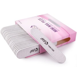25PCS Mini Size PANA Professional Double Sided Nail Files - Zebra, 100/100 Grit - Emery Board Nail Buffering File Manicure Pedicure Nail Polisher Washable