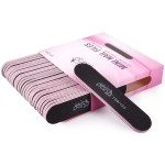 25PCS Mini Size PANA Professional Double Sided Nail Files - Black, 100/180 Grit - Emery Board Nail Buffering File Manicure Pedicure Nail Polisher Washable