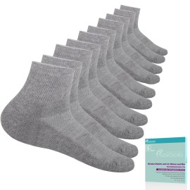 Revosoxs Diabetic Socks for Women Men,5 Pairs Non Binding Diabetic Ankle Wide Stretchy Loose Seamless Socks(Grey-Medium)