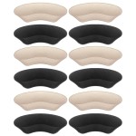 Heel Grips Liner Cushions Inserts for Loose Shoes, Heel Pads Snugs for Shoe Too Big Men Women, Filler Improved Shoe Fit and Comfort, Prevent Heel Slip and Blister (Pale Apricot+Black(6 Pairs))