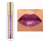 Maydear Chameleon Lipstick, Metallic Purple Multichrome Lip Gloss, Long Lasting Full-Coverage Rainbow Lip Makeup, Golden Plum (09)