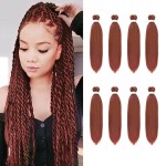 8 Pack Ombre Braiding Hair Pre Stretched - 16 55G/Pack Premium Pre Stretched Braiding Hair Extensions, Professional Itch Free Hot Water Setting Perm Yaki Texture Prestretched Hair(350)