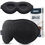 INNELO 3D Contoured Sleep Mask for Side Sleepers, 100% Light Blocking Sleeping Mask for Men & Women, Soft, No Pressure on Eyes, Airplane Blindfold for Travel, Night Eye Cover for Nap, Yoga, Black