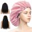 Aquior Shower Cap,Extra Adjustable Shower Caps for Women Double-Layer Waterproof Reusable Hair Cap, Large Size Hair Cap for All Hair,for Girls Spa Bath,Soft and Comfortable (Pink)