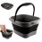 DoroSun Collapsible Foot Tub Feet Soaking Spa Bath with Massager Acupoints for Circulation, Plastic Inflatable Feet Soak Basin Foldable Foot Soaker Bucket Footbath Bowl Tools for Men Adults, Black