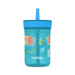 Contigo Kids Leighton Straw Tumbler with Spill-Proof Leak-Proof Lid 14oz Juniper/Blue Forest