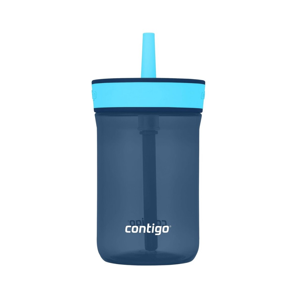 Contigo Kids Leighton Straw Tumbler with Spill-Proof Leak-Proof Lid 14oz Blueberry/Blue Raspberry