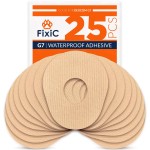 FixiC - Adhesive Patches for G7 & Stelo - 25 Pack Premium Waterproof Adhesive Patches - Pre-Cut Back Paper - Adhesive Patch for G7 - Long Fixation! (Tan)
