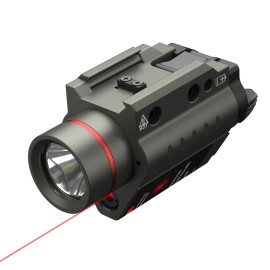 Feyachi Red Laser Flashlight Combo 500 Lumen Tactical Light with Picatinny Rail Mount-Nickel