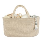 XUANGUO Large Baby Diaper Caddy Organizer for Girl Boy Rope Nursery Storage Bin Basket Portable Holder Tote Bag for Changing Table Car Travel Baby Shower Gifts Oatmeal